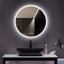 23.6 in Round LED Bathroom Lighted Mirror Bluetooth 3 Colour Wall Vanity Mirror