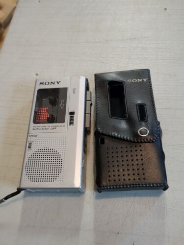 Sony Microcassette-Recorder (M-10 Silver) Untested With Carrying Case. - Afbeelding 1 van 11