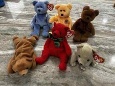 Lot Of 6 TY Teddy Bear Beanie Babies
