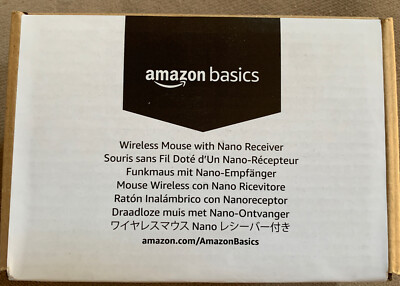 Amazon Basics Wireless Computer Mouse with USB Nano Receiver NEW SEALED IN BOX