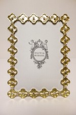 OLIVIA RIEGEL Crystal "Gold Clover" 5x7 Photo Frame New in Box