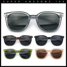 Womens Minimal Horn Rim Classy Boyfriend Normcore Plastic Sunglasses