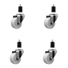 3 Inch Nylon Wheel Swivel 1-1/2 Inch Expanding Stem Caster Set SCC