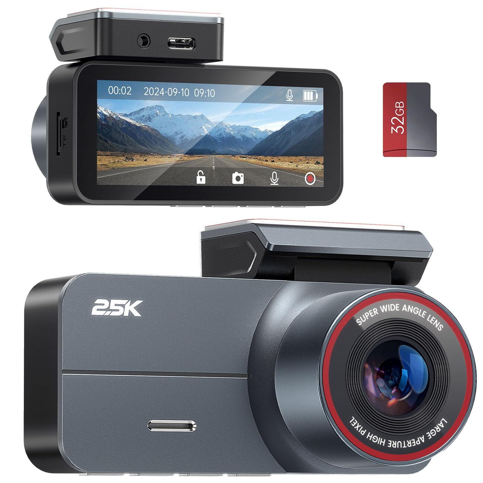 2.5K QHD Dash Cam with 3.39