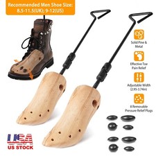 2x Boot Stretcher Adjustable Shoe Shaper Wooden Boot Widener Expander Men Women