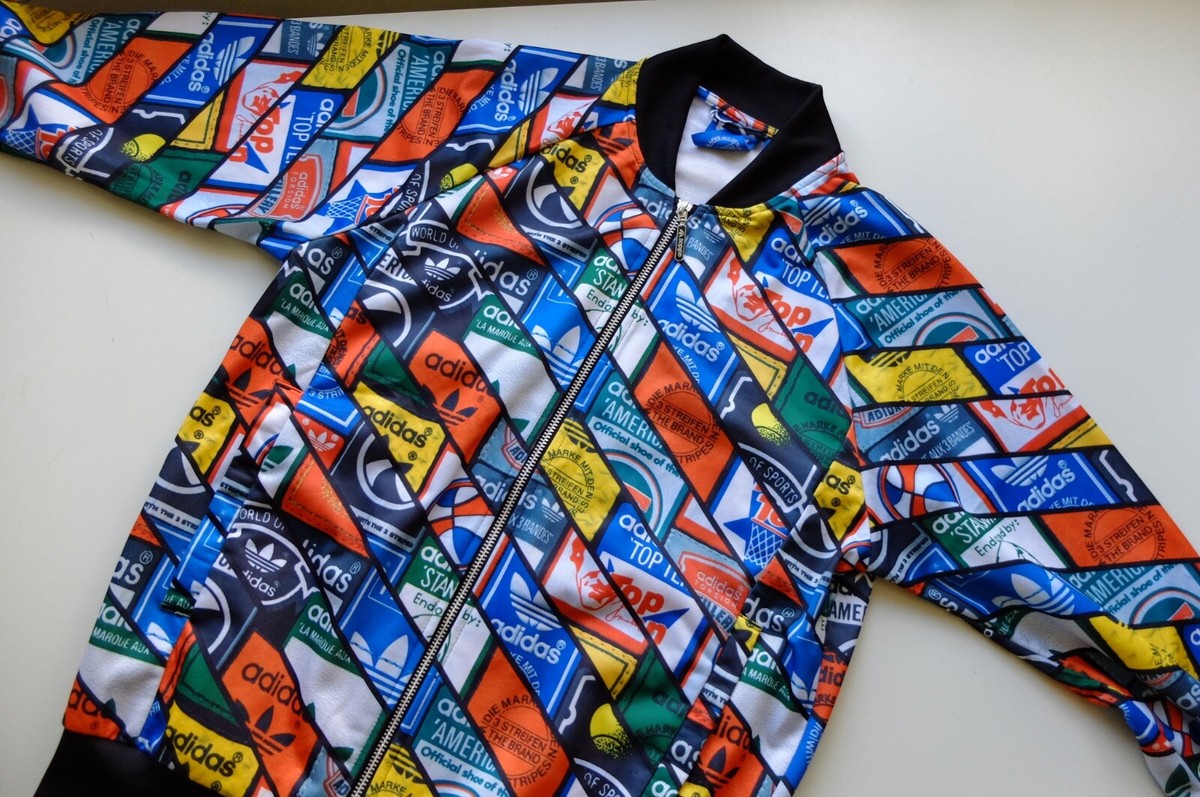 Adidas Originals multicoloured Superstar labels collage TT Jacket