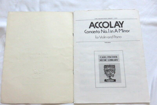 Carl Fischer’s Music Library ACCOLAY concerto No. 1 A minor violin & piano - Picture 3 of 8