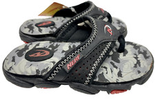 LITTLE BOYS NERF SANDALS FLIP FLOPS SHADES Black/ Light Grey Size 7/8