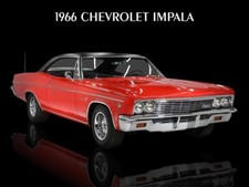 1966 Chevrolet Impala In Red New Metal Sign Beautiful Restoration