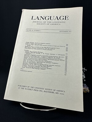 Language: Journal of the Linguistic Society of America, September 1973