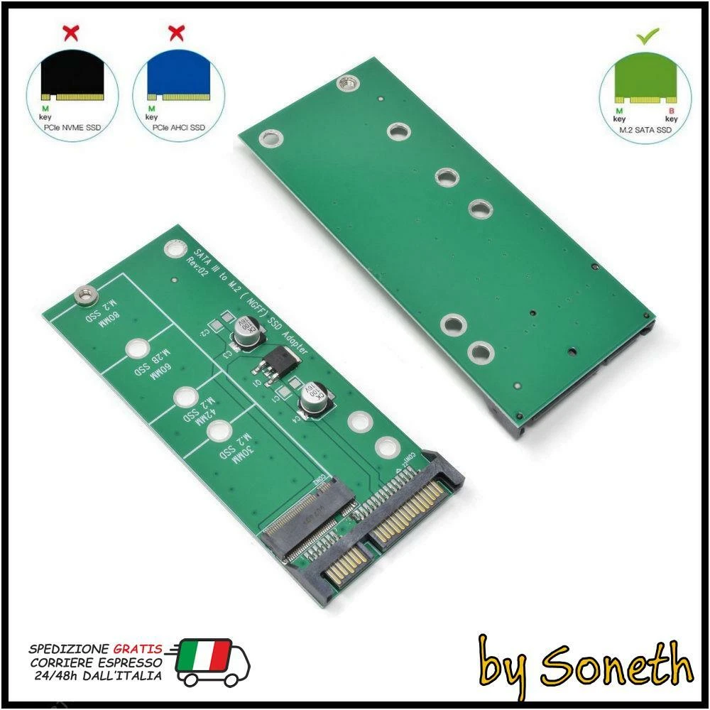 Box Alloggio USB 3.0 esterno per SSD SATA M.2 - Convertitore NGFF di unità SSD con UASP