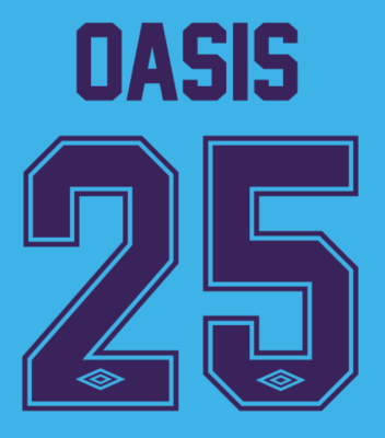 Manchester CIty Oasis 25 Nameset Shirt Soccer Number Letter Heat