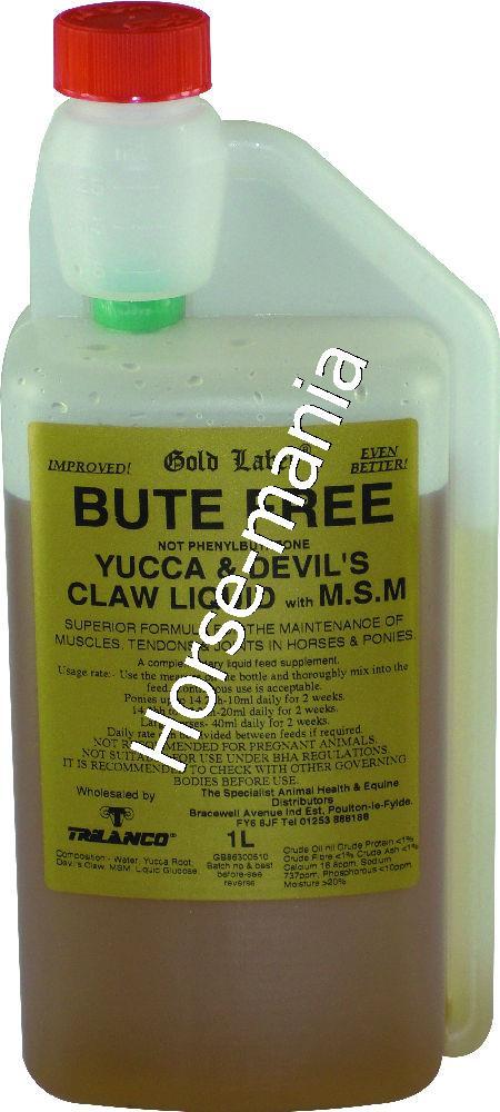 GOLD LABEL BUTE FREE LIQUID 1L FOR HORSES JOINTS MUSCLES & TENDONS