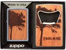 Zippo WOODCHUCK USA Lighter & Bottle Opener Gift Set Windproof Lighter 49066