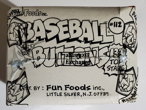 Vintage 1984 Fun Foods Baseball Buttons Unopened Box BBCE Authenticated Wrapped - Picture 5 of 6