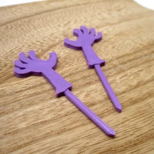 Toms cookies food picks Zombie Hand 2cs Purple For Lunch Box Bento