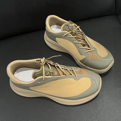 Mesh Men's Faux Leather Casual Shoes Round Toe Lace Up Breathable Comfort Retro