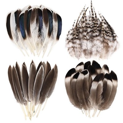 120pcs Natural Feathers 26 Inch Small 4 Styles for DIY Crafts Hat Wedding