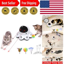 Cat Laser Toy, 2-in-1 Interactive Automatic Motion Activated Moving 8 Holes W...