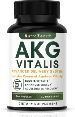 AKG Vitalis Anti-Aging, Nitric Oxide & Energy Booster for Cellular Support 60ct.