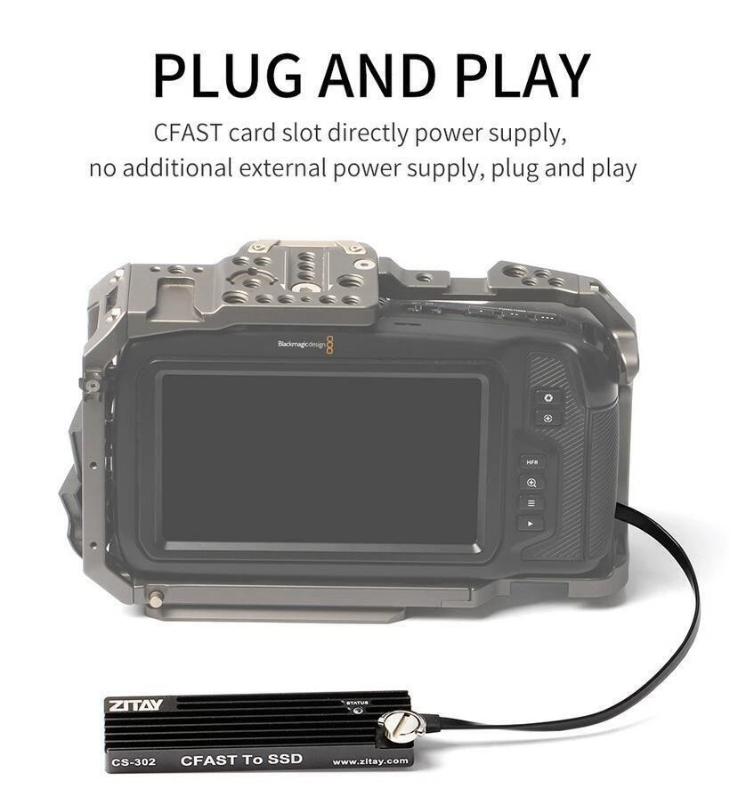 DSLR CFAST TO SSD MSATA M2 Card Coupler Adapter Fit For BMPCC 4K 6K ZCAM E2 - Image 4 of 4