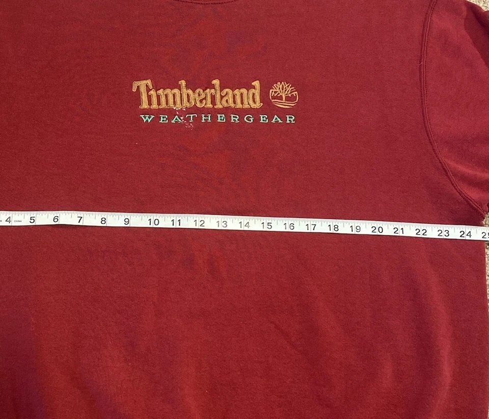 Vintage 90’s Y2K Timberland Embroidered Spellout Logo Crewneck Sweatshirt Sz XL - Image 2 of 4