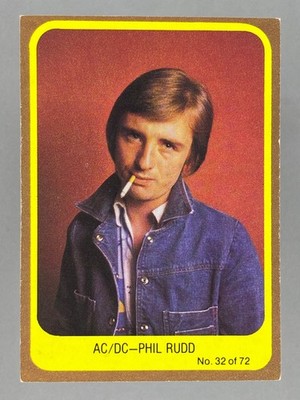 1977 Scanlens Popswops #32 AC/DC Phil Rudd (Australia) (Music)
