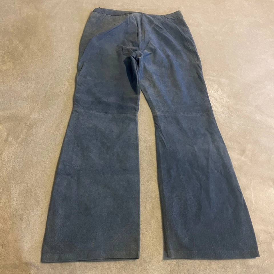 Pantalones acampanados de cuero genuino Chadwicks azules talla 10 para mujer pierna ancha (32x30) Foto 2 de 4