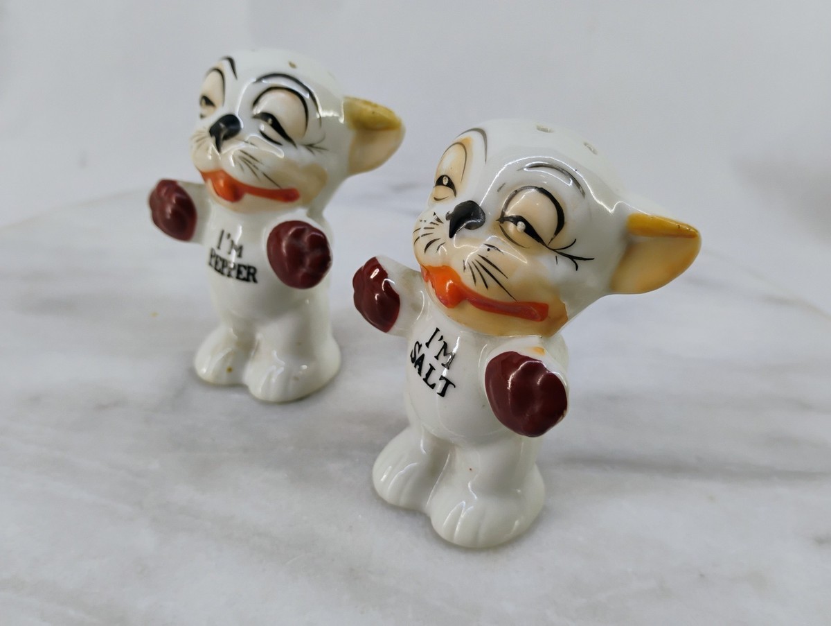 Vintage Bonzo Dog I'm Salt I'm Pepper Shakers Japan