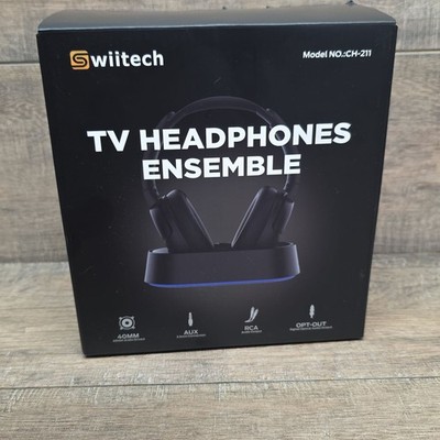 Swiitech CH-211 TV Headphones Ensemble Wireless Headset with Charging Dock