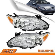 For Toyota Corolla 2011-2013 Headlamps Left+Right Side Halogen Headlights Clear