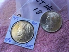 Lot of  2  1922 /  1923 - P  Uncirculated  Peace silver dollar Coins   LOT # 18