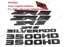 OVERLAY 7pcs Matte Black Fender Rear Grille ZR2 3500HD Silverado Emblems 2024+