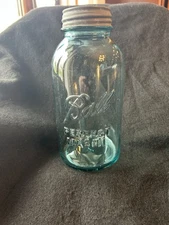 Vintage Blue Ball Perfect Mason #4 Canning Jar Pint With Zinc Lid !!