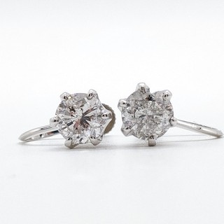 Jewelry Earring Natural Diamond 2.048ct Platinum 4499183