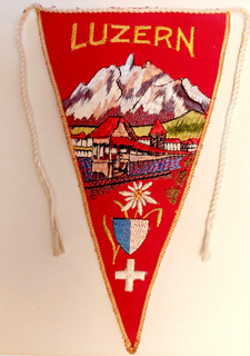 Fanion LUZERN Lucerne Suisse Schweiz Switzerland Wimpel Pennant en tissu brodé