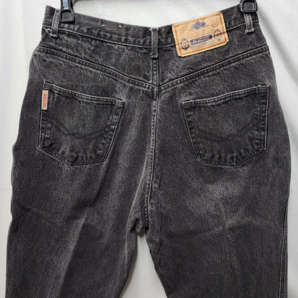 Vintage 90's PS Gitano Tapered Crop Jeans Black Size 32/18W Short Exc. Cond!!