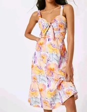 Anthropologie Cecilia Pettersson Tie-Front Midi Dress Size 10