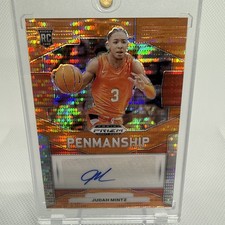 Judah Mintz Auto Rookie Orange Pulsar /49 2024 Prizm Draft Picks Penmanship RC