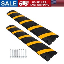 🌱6Ft Rubber Speed Bump 2 Pack 72'' Traffic Calming Hump, Heavy Duty Speed Bumps