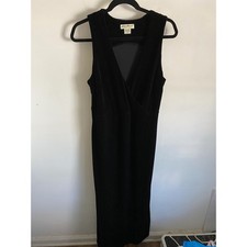 Eddie Bauer Elegant Black Velvet Floor Length Party Dress Size Medium