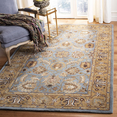 #ad #ad Handmade Blue amp; Gold Oriental Area Rug 5#x27; X 8#x27; for High Traffic Areas $301.99