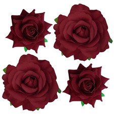 Rose Hair Clip Flower Hairpin Rose Brooch Floral Clips, 4 Pcs Fabric