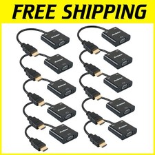HDMI to VGA Adapter 10 Pack - Gold-Plated Male to Female 
