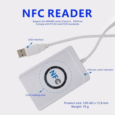 ACR122U USB NFC RFID Reader Writer Kontaktlos IC Karte Duplizierer Kopierer 