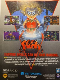 Vintage Sega 3-Ad Lot: Flink (Sega CD Grail), The Lost Vikings, High Seas Havoc