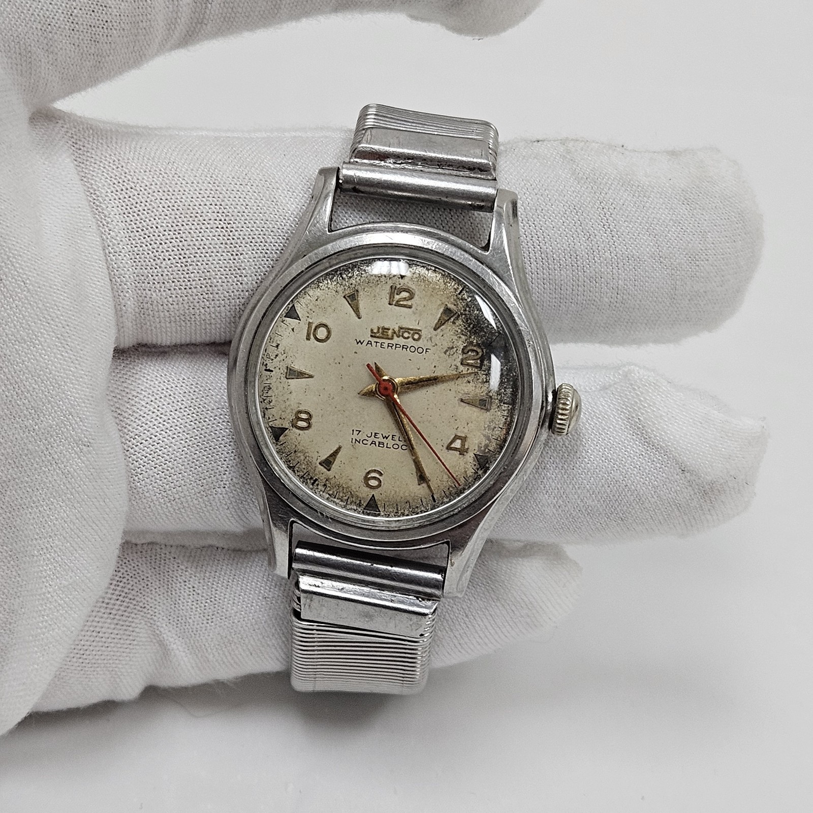 Vintage Men’s WWII Era Jenco Military 17j Jenny Frey Watch Swiss Parts/Repair 