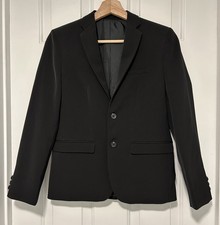 C A Boys Slim Fit Black Blazer Jacket Size 152 US 10-12 Large Formal Wedding