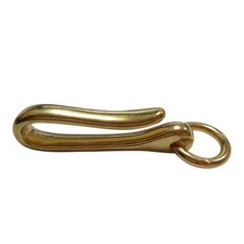 2 Size Retro Solid Brass KeyChain Key Ring Belt U Hook Wallet Chain Fish Hook aa