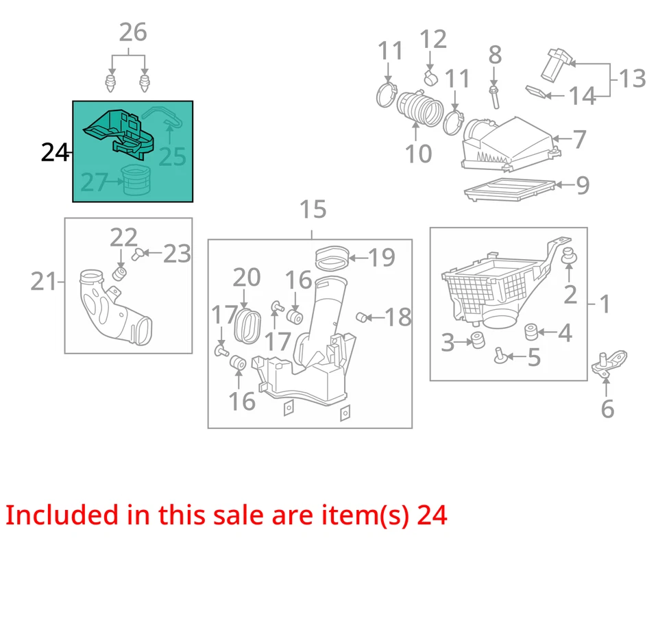 2012 2013 2014 ACURA TL Air Intake Hose Separator Assembly OEM 17248RK1A10 - Image 4 of 4